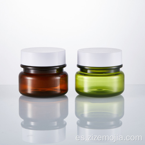 Tarro de crema cosmética verde de plástico de 30 ml